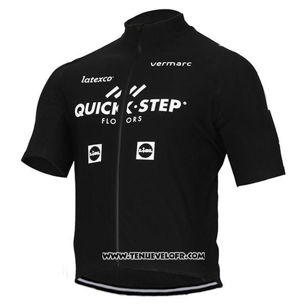 2017 Maillot Ciclismo Quick Step Floors Noir Manches Courtes et Cuissard